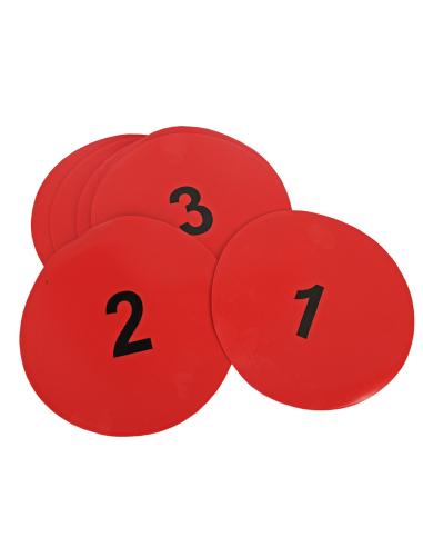 Pole do zabaw-krążek 25cm - 10 szt na stojaku czerwony