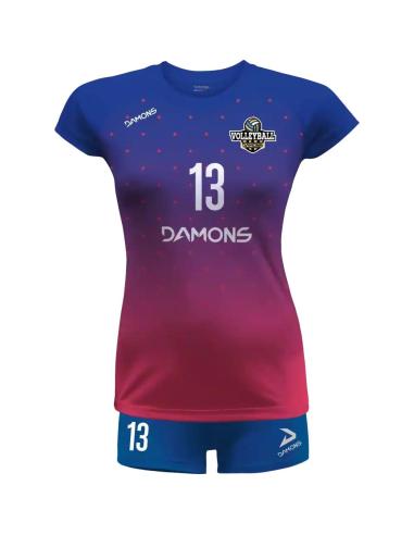Stroje siatkarskie damskie Damons Vega Pro p14 niebiesko-różowy