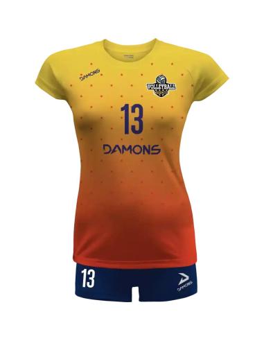 Stroje siatkarskie damskie Damons Vega Pro p14 żółty