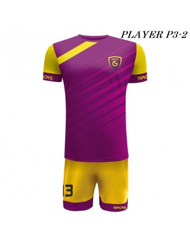 Strój Piłkarski Damons PLAYER P3 fioletowo zółte