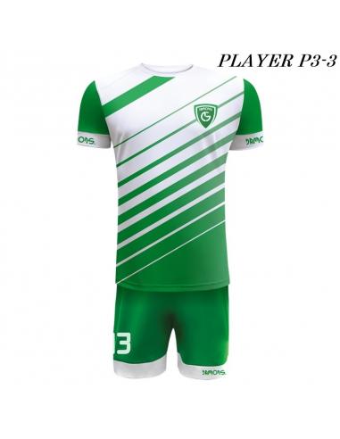 Strój Piłkarski Damons PLAYER P3 biało żółte ukośne pasy