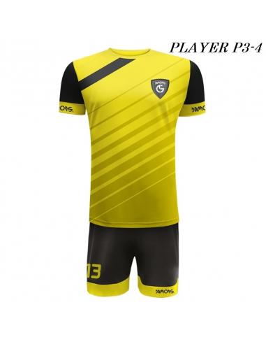 Strój Piłkarski Damons PLAYER P3 żółto czarne ukośne pasy