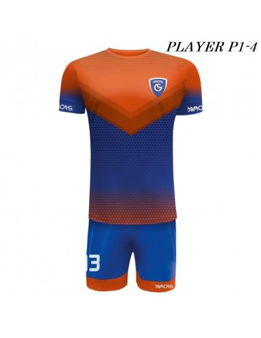 Strój Piłkarski Damons PLAYER P1 niebiesko pomarańczowe