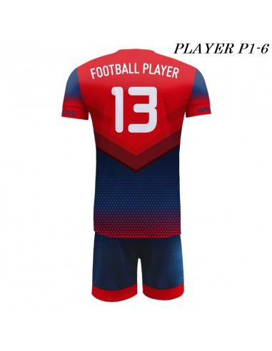 Strój Piłkarski Damons PLAYER P1 czerwono granatowe