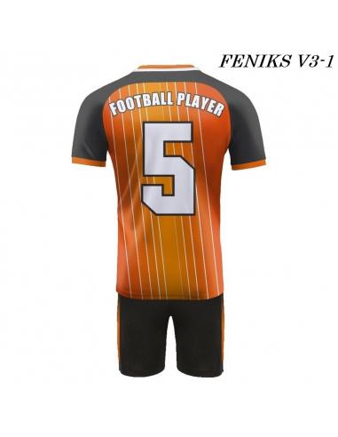 Strój Piłkarski Damons FENIKS V3 pomarańczowo czarny tył