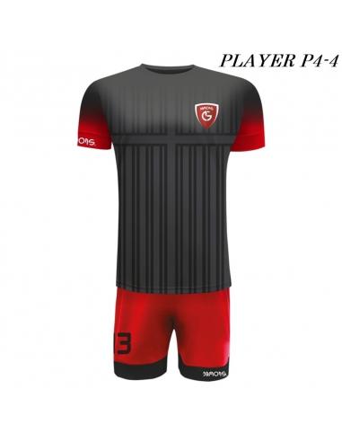 Strój Piłkarski Damons PLAYER P4 szaro czerwony
