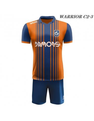 Strój Piłkarski Damons WARRIOR C2 pomarańczowo granatowe