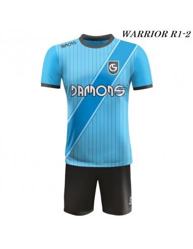 Strój piłkarski Damons Warrior R1 niebiesko czarne
