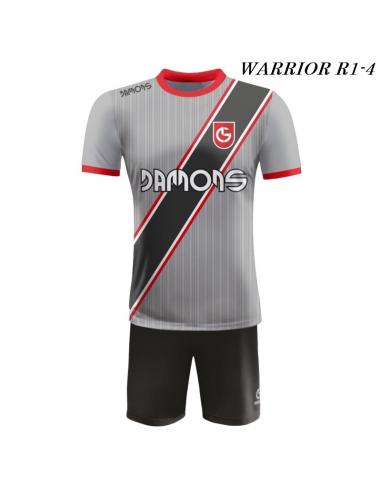 Strój piłkarski Damons Warrior R1 szaro czarne