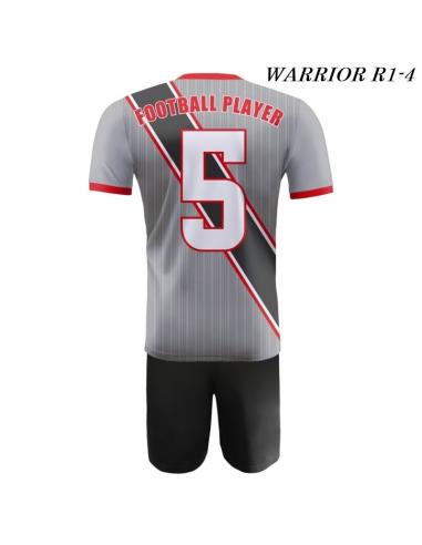 Strój piłkarski Damons Warrior R1 szaro czarne tył