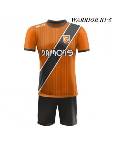 Strój piłkarski Damons Warrior R1 pomarańczowo czarne