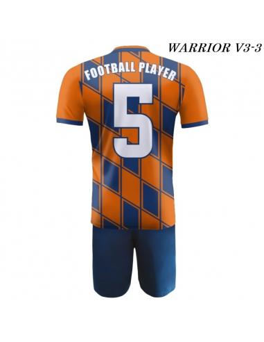 Strój piłkarski Damons Warrior V3 pomarańczowo granatowy tył