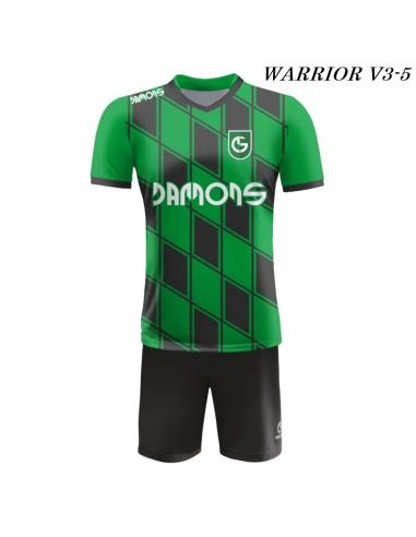 Strój piłkarski Damons Warrior V3 zielono czarny