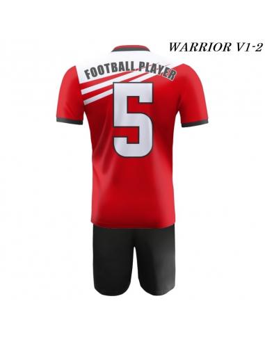 Strój piłkarski Damons Warrior V1 czerwono biało czarne tył