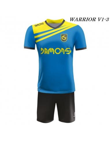 Strój piłkarski Damons Warrior V1 niebiesko żółto czarne