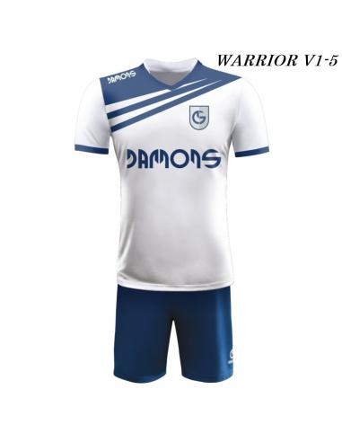 Strój piłkarski Damons Warrior V1 biało granatowe