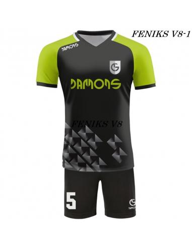 Strój piłkarski Damons FENIKS V8 kolor dominujący czarny