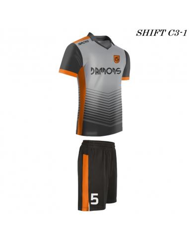Strój piłkarski Damons SHIFT C3-1 szary. Komplety dla piłkarzy.