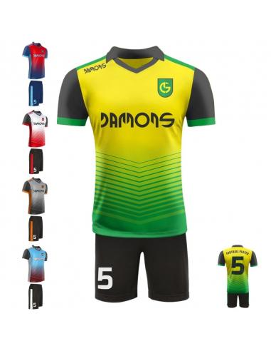 Stroje piłkarskie Damons SHIFT C3 w pięciu kolorach. Komplety dla piłkarzy.