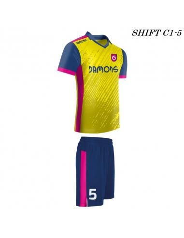 Strój piłkarski Damons SHIFT C1-5 żółty. Komplety dla piłkarzy.