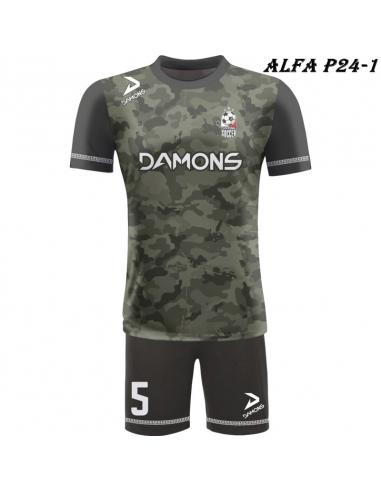Strój piłkarski Damons ALFA P24-1 szary. Komplety dla piłkarzy.