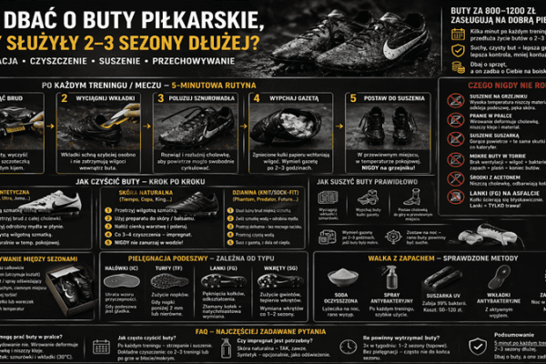 Jak dbać o buty piłkarskie? Czyszczenie, suszenie i przechowywanie — kompletny poradnik