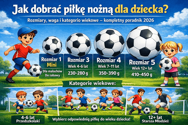 Jak dobrać piłkę nożną dla dziecka? Rozmiary, waga i kategorie wiekowe — kompletny poradnik 2026